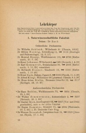 10-23, Lehrkörper