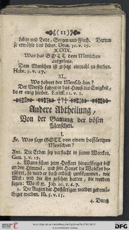 Andere Abtheilung, Von der Gattung der boesen Menschen.