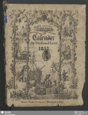 1857: Königl. concessionirter Meißner gemeinnütziger und unterhaltender Calender für Stadt und Land