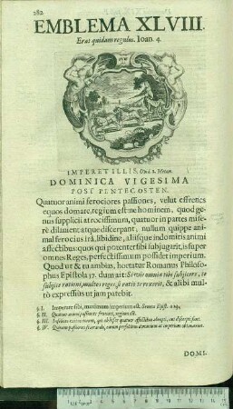 Emblema XLVIII. Erat quidam regulus. Ioan.4. Imperet Illis. Ovid.2.Metam. Dominica Vigesima Post Pentecosten.