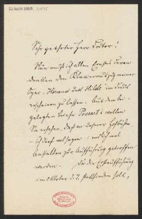 Brief an Ludwig Strecker  und B. Schott's Söhne : 25.05.1899