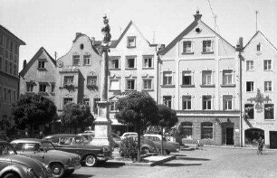 Weilheim: Marktplatz mit Mariensäule