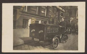 Ansichtskarte Lastengespann der Firma "Josef Frings", Papier- und Bürobedarf, Alte Jakobstraße