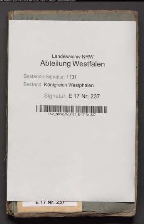 Belege zum Hauptrevenuenetat des aufgehobenen Kollegiatstiftes Wiedenbrück