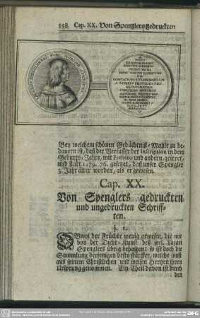 Cap. XX. Von Sprenglers gedruckten und ungedruckten Schrifften