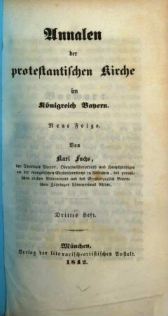 Annalen der Protestantischen Kirche im Königreich Bayern. 3, 3. 1842