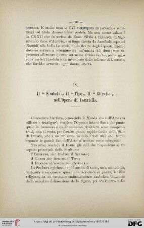 IV. Il "Simbolo" il "Tipo" il "Ritratto" nell'Opera di Donatello