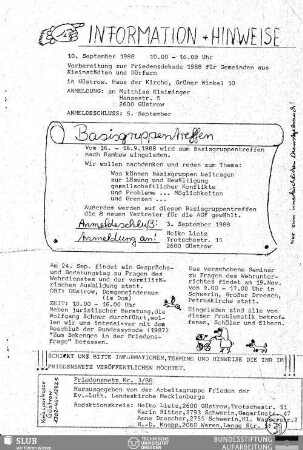 Informationen + Hinweise