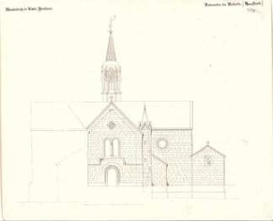 Gärtner, Friedrich von; Heilsbronn; Münsterkirche - Hauptfront - Westseite (Aufriss)