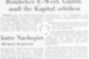 Reinbeker E-Werk Gmbh. muß ihr Kapital erhöhen