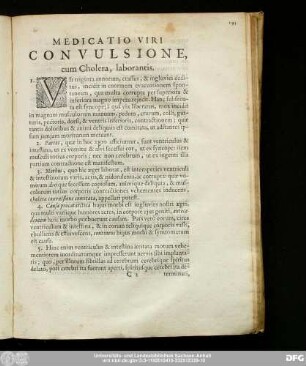 Medicatio Viri Convulsione, cum Cholera, laborantis.