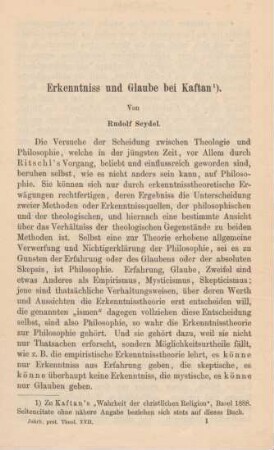 1-39 Erkenntniss und Glaube bei Kaftan
