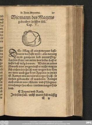 Wie mann des Magens gebrechen helffen soll. Cap. V.