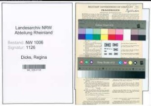 Entnazifizierung Regina Dicks , geb. 02.02.1908 ()
