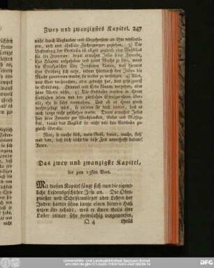 Das zwey und zwanzigste Kapitel, bis zum 23sten Vers.