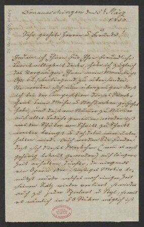 Brief an B. Schott's Söhne : 05.03.1850