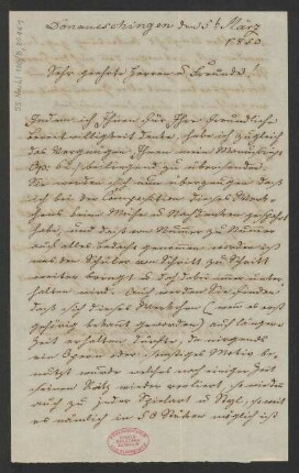 Brief an B. Schott's Söhne : 05.03.1850