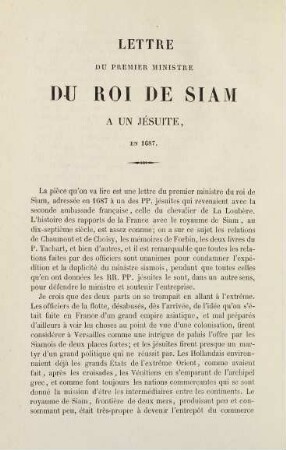 518-527, Lettre du Premier Ministre du Roi de Siam a un Jésuite, en 1687
