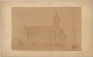 Bestelmeyer, German; Nürnberg (Bayern); Ev. Friedenskirche St. Johannes - Mappe 1: Ansicht von Süden