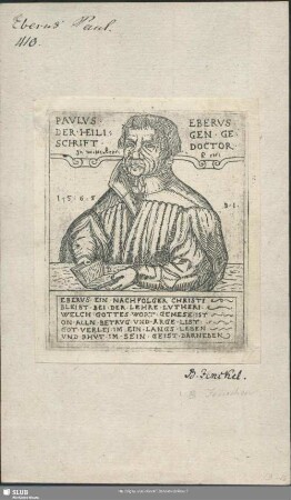 Paulus Eberus der Heiligen Schrift Doctor"