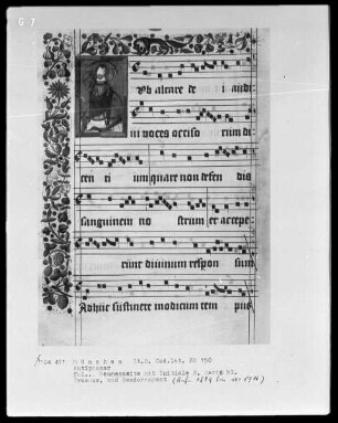Antiphonarium — Initiale S, darin der heilige Erasmus