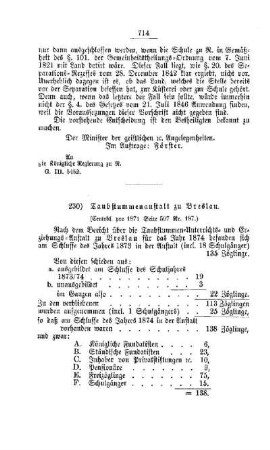 Taubstummenanstalt zu Breslau : [II. Volksschulwesen]