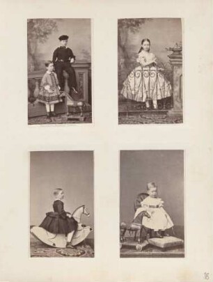 links oben: Unbekannt (2 Kinder) rechts oben: Unbekannt (Mädchen) links unten: Unbekannt (Kind) rechts unten: Unbekannt (Kleinkind)