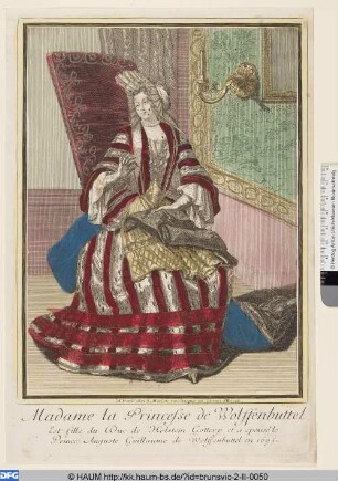 Sophia Amalia, Herzogin von Braunschweig-Lüneburg, in einem Theaterkostüm