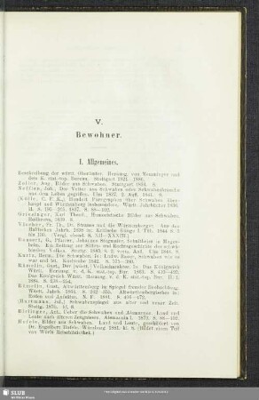 V. Bewohner