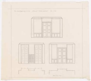 Haus Darré, Berlin-Dahlem Umbau: Kleines Wohnzimmer: Teil-Grundriss, Wandansichten 1:20