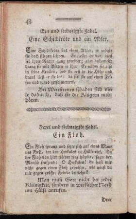 Ein und sechszigste Fabel. - Siebzigste Fabel.