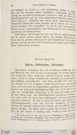 III. Sitten, Gebräuch, Literatur