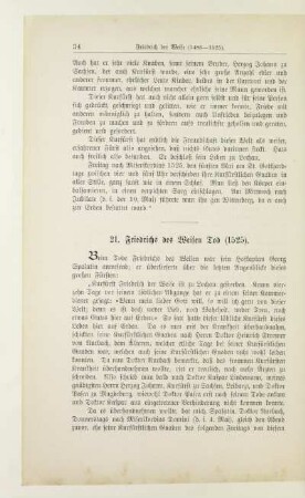 21. Friedrichs des Weisen Tod (1525)