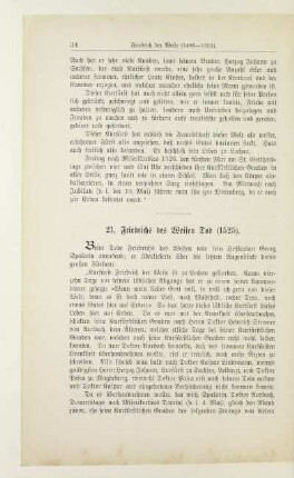21. Friedrichs des Weisen Tod (1525)