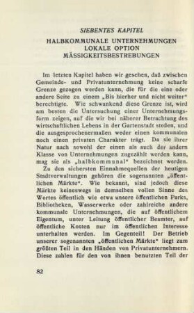 Siebentes Kapitel. Halbkommunale Unternehmungen ...