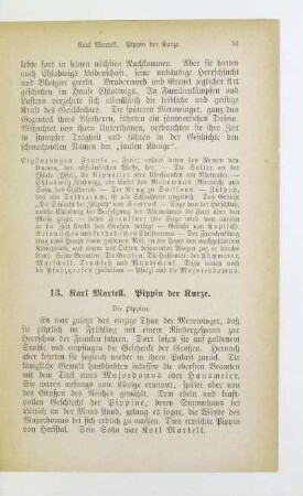 13. Karl Martell. Pippin der Kurze