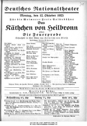 Das Käthchen von Heilbronn oder Die Feuerprobe
