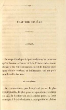 Chapitre sixième. Animaux