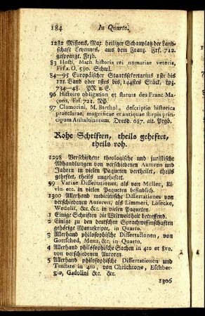 Rohe Schriften, theils geheftet, theils roh.