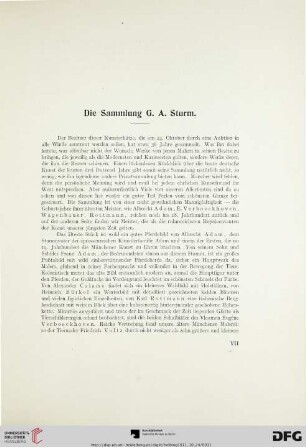 VII-XIII Die Sammlung G. A. Sturm