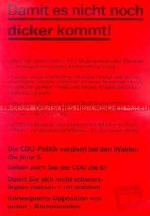 Flugblatt der SEW zur Wahl des Berliner Abgeordnetenhauses 1989