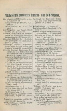 Alphabetisch geordnetes Namens- und Sachregister