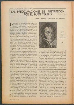 Las preocupaciones de Pueyrredon por el buen teatro : Los proceres y el teatro