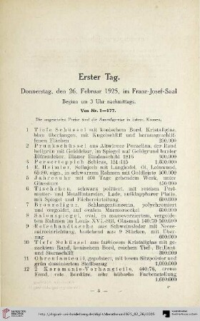 Erster Tag (Nr. 1-177)