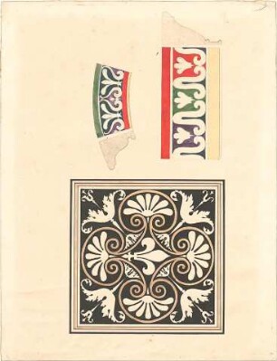 Loeffelholz von Colberg, Hans Carl; Studienzeichnungen - Ornamente (Ansicht, Details, Schnitte)