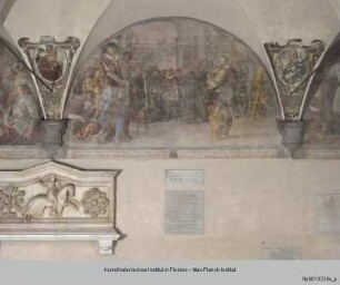 Freskenzyklus mit Darstellungen zu den Ursprüngen des Servitenordens : Sostegno wird König Philipp von Frankreich empfohlen (1269)