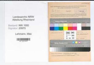 Entnazifizierung Max Lehmann, geb. 10.03.1904 (Bankkaufmann)