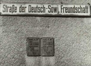 Adorf, Kr. Oelsnitz, Schiebertafel der Wasserversorgung