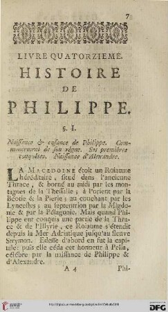 Livre quatorzième: Histoire de Philippe