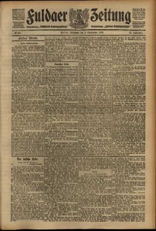 Erste Ausgabe vom Mittwoch, den 02. September 1908.